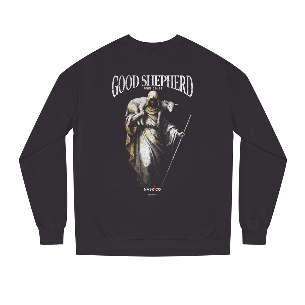 Good Shepherd back print detail
