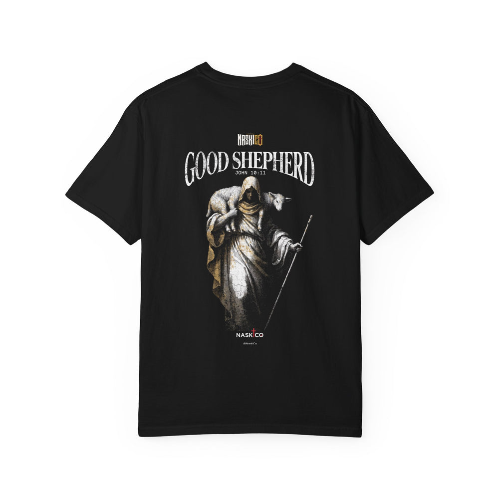 Good Shepherd back print detail