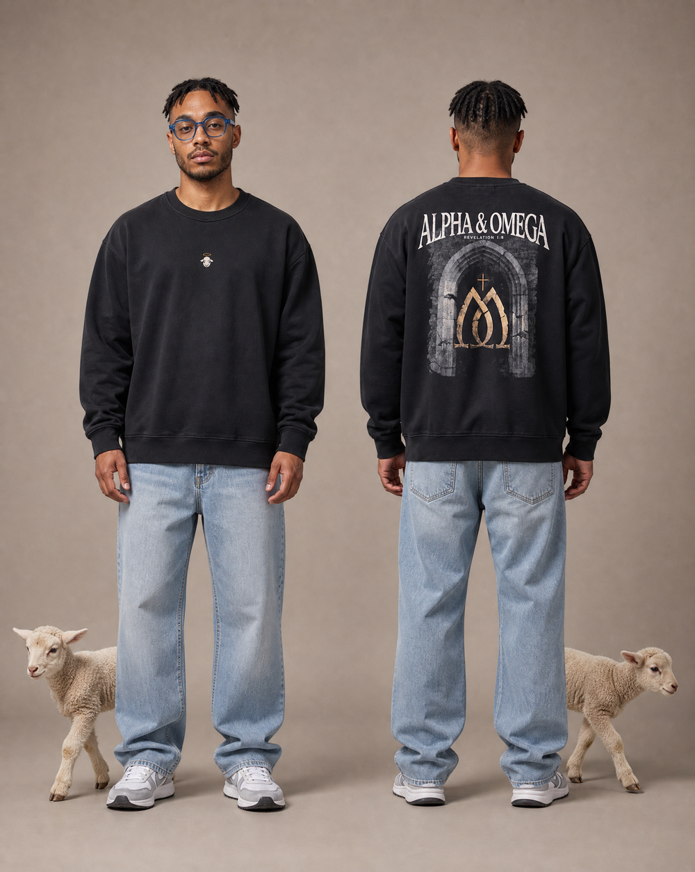 Alpha & Omega back print detail