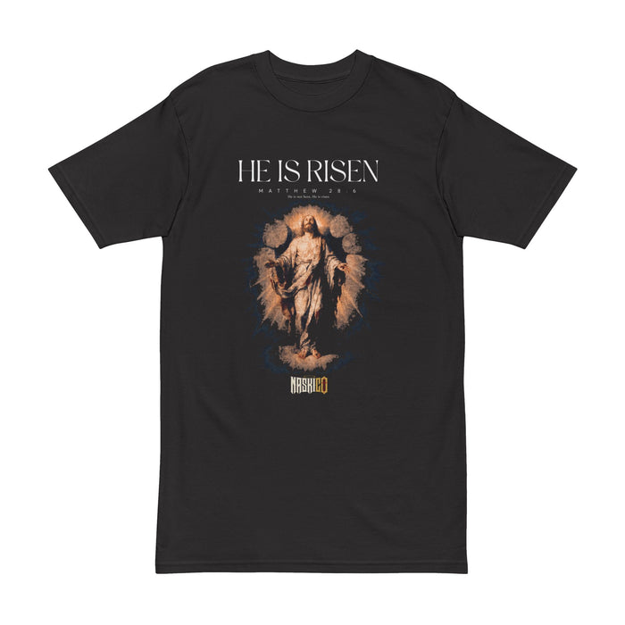 He Is Risen · Front-Print Heavyweight Tee