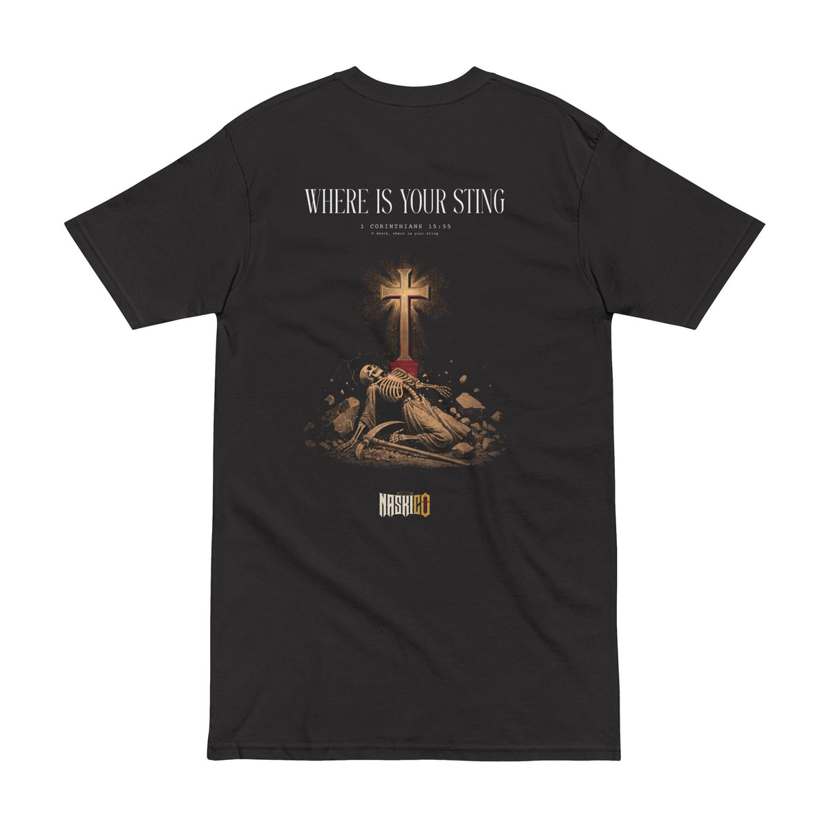 Where Is Your Sting tee, NaskiCo Christian streetwear
