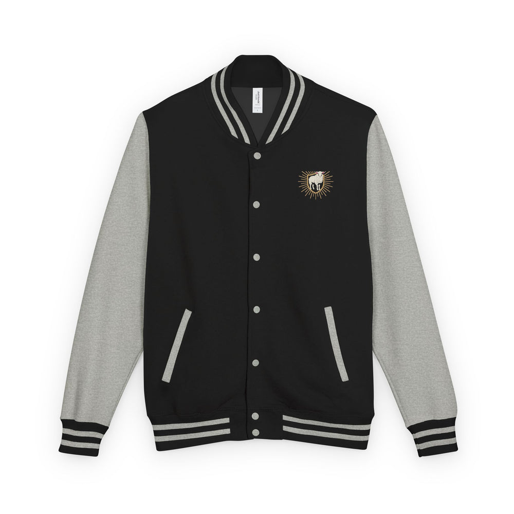 More Than Conquerors Varsity Letterman back print detail