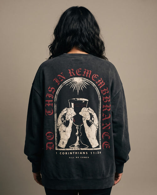 Do This In Remembrance Crewneck worn