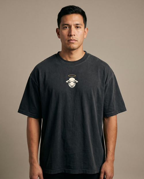 Behold The Lamb Heavyweight Tee back print — NaskiCo Christian streetwear