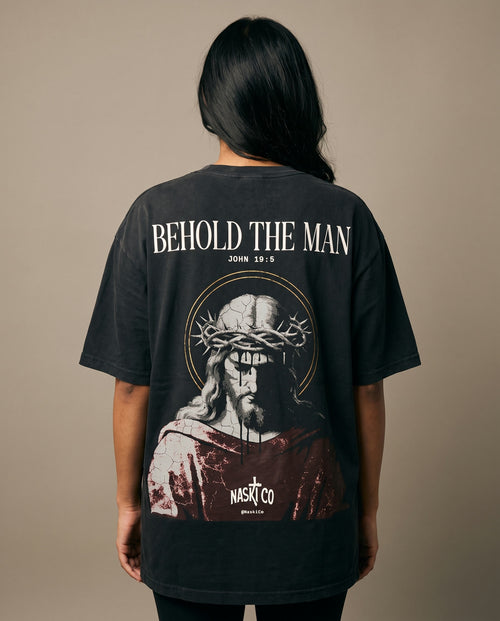 Behold The Man Heavyweight Tee worn