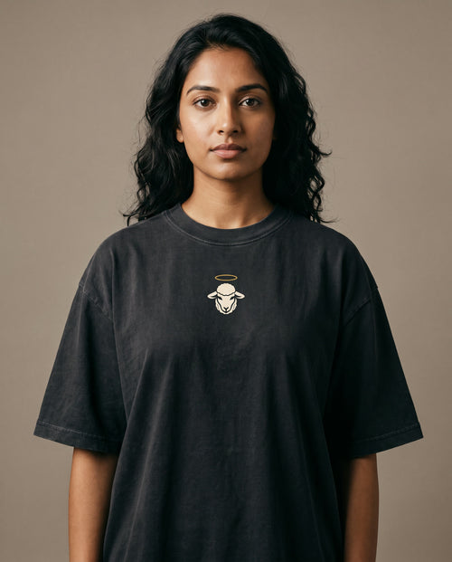 Behold The Man Heavyweight Tee back print — NaskiCo Christian streetwear