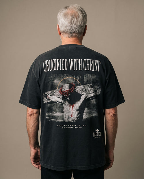 Crucified With Christ Heavyweight Tee worn