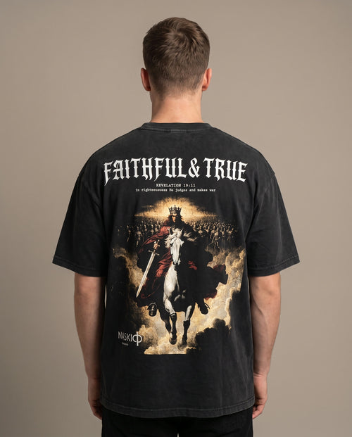 Faithful & True Heavyweight Tee worn