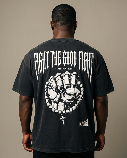 Fight The Good Fight Heavyweight Tee worn