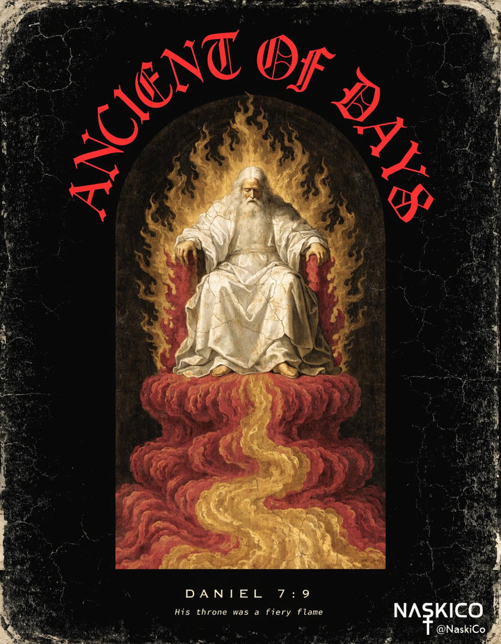 Ancient Of Days — NaskiCo Christian scripture tee & wall art, Dan 7:9